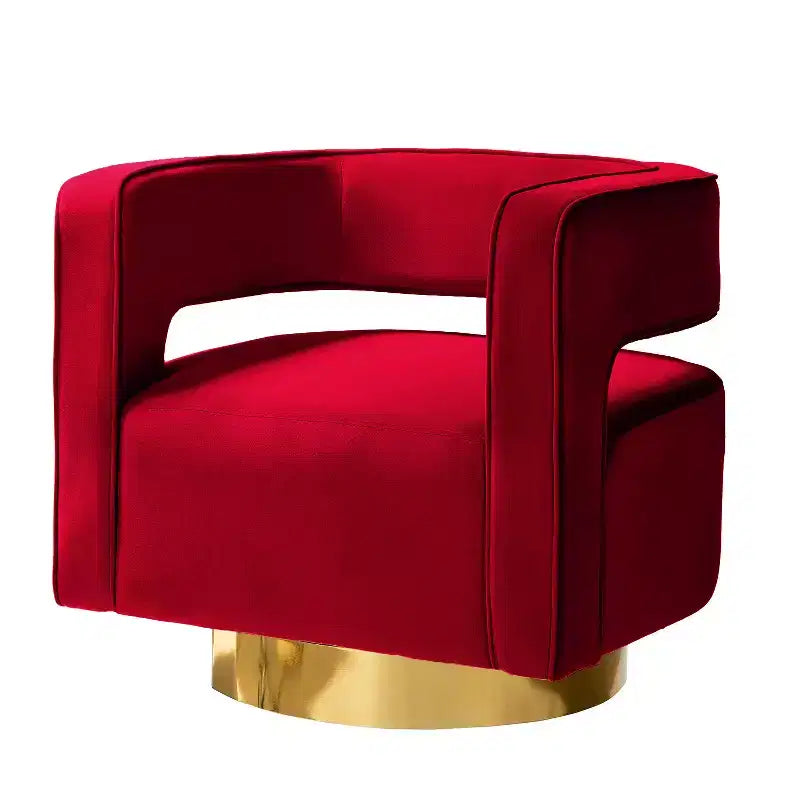 Fauteuil baquet pivotant en velours, fauteuil décoratif de salon