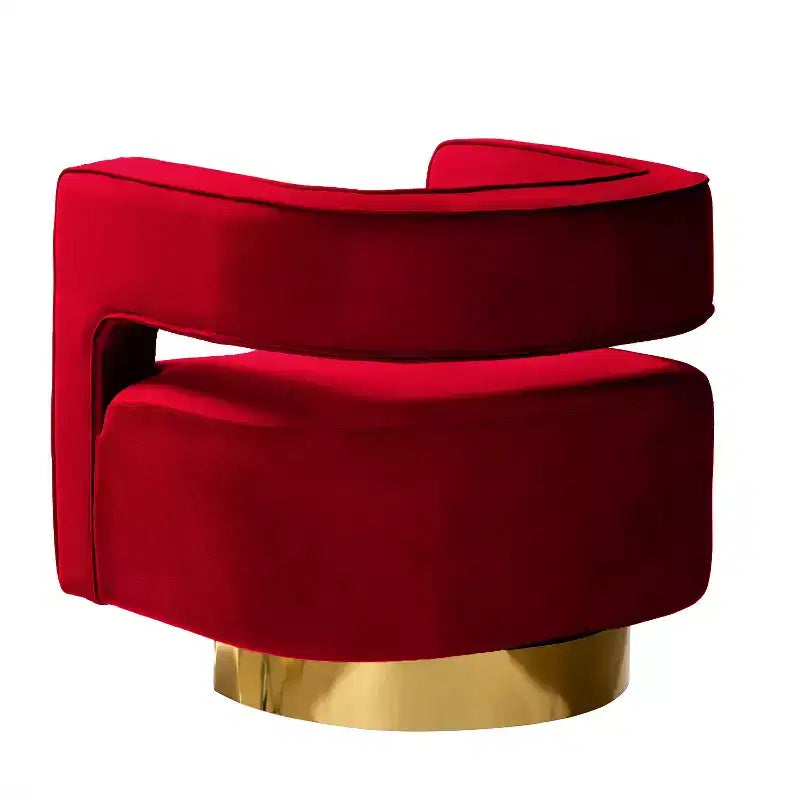 Fauteuil baquet pivotant en velours, fauteuil décoratif de salon