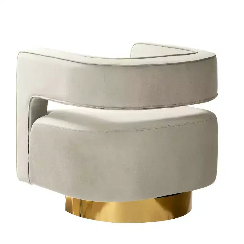 Fauteuil baquet pivotant en velours, fauteuil décoratif de salon