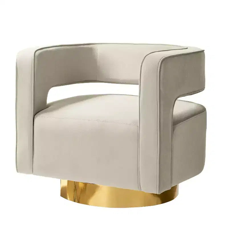 Fauteuil baquet pivotant en velours, fauteuil décoratif de salon
