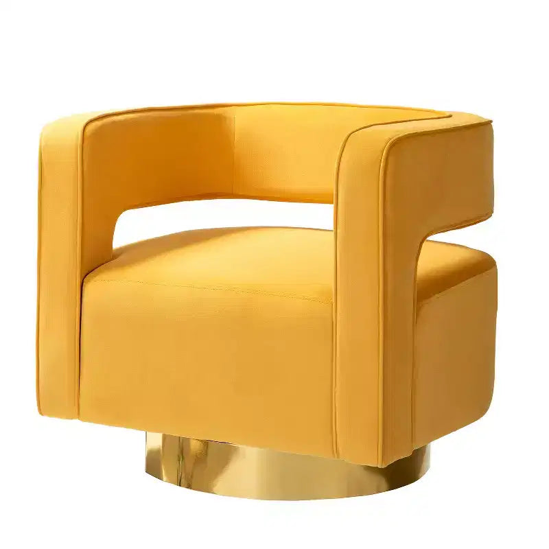 Fauteuil baquet pivotant en velours, fauteuil décoratif de salon