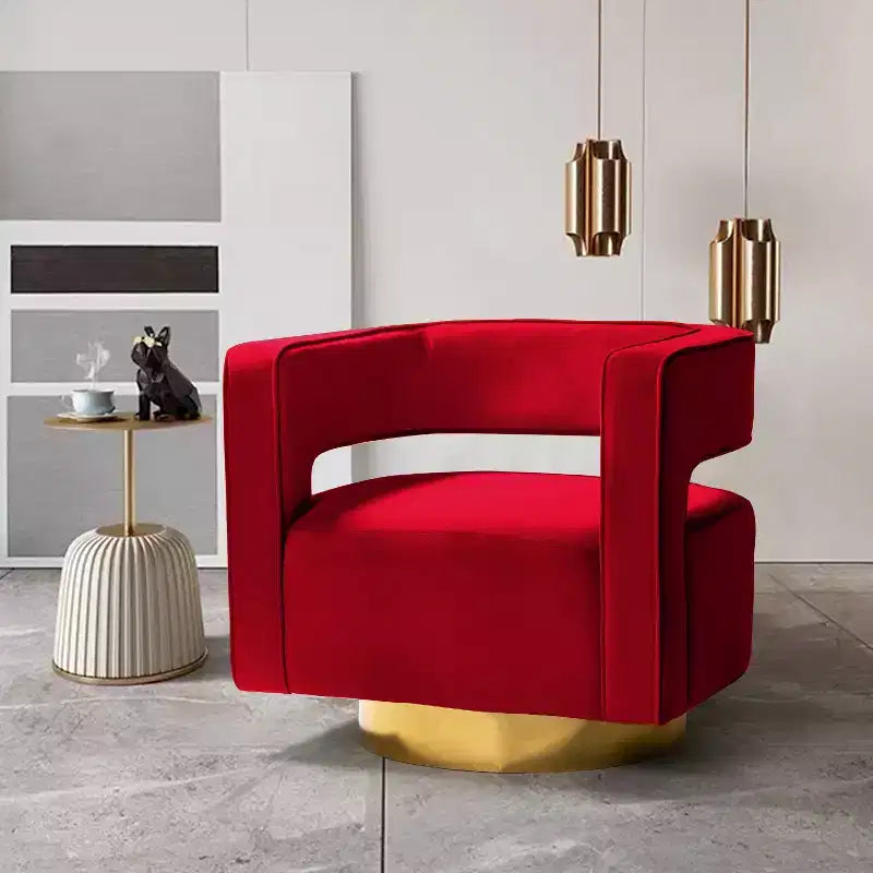 Fauteuil baquet pivotant en velours, fauteuil décoratif de salon