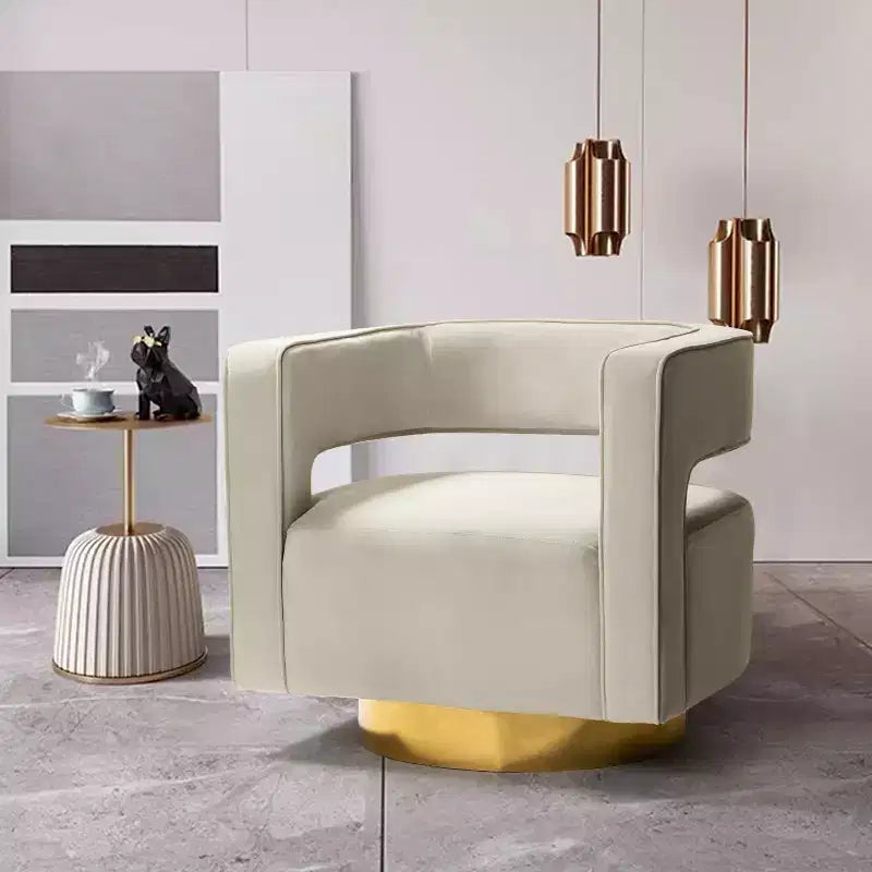Fauteuil baquet pivotant en velours, fauteuil décoratif de salon
