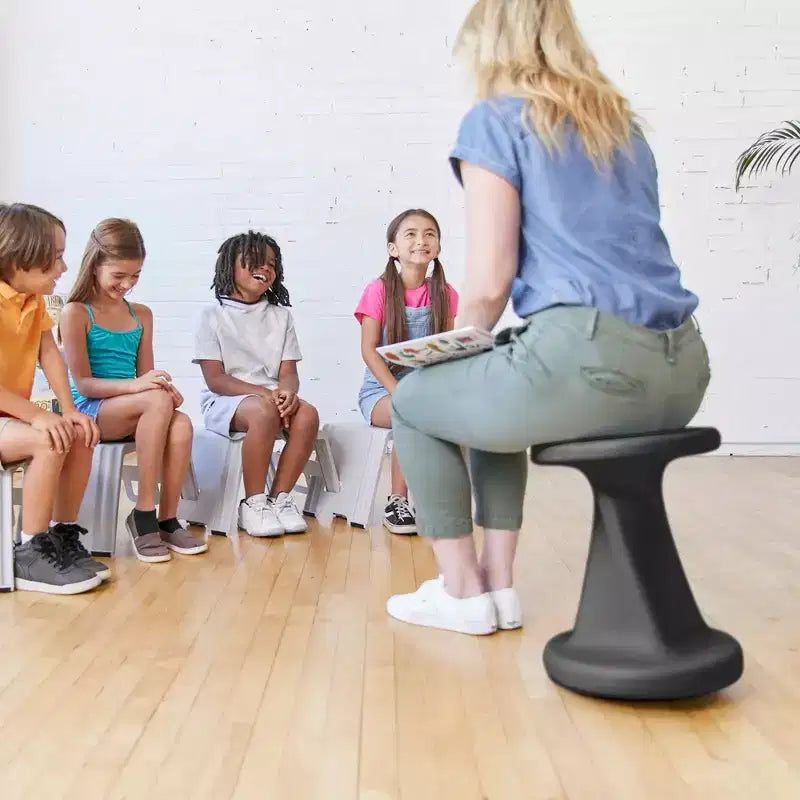 Tabouret à bascule pivotant, hauteur d'assise 45 cm, mobilier de classe