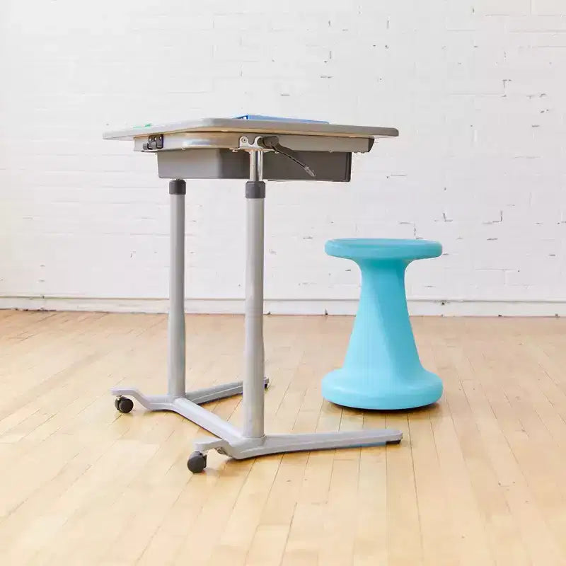 Tabouret à bascule pivotant, hauteur d'assise 45 cm, mobilier de classe