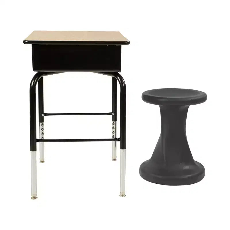 Tabouret à bascule pivotant, hauteur d'assise 45 cm, mobilier de classe