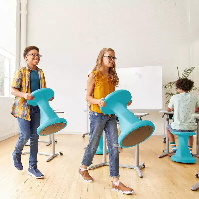 Tabouret à bascule pivotant, hauteur d'assise 45 cm, mobilier de classe