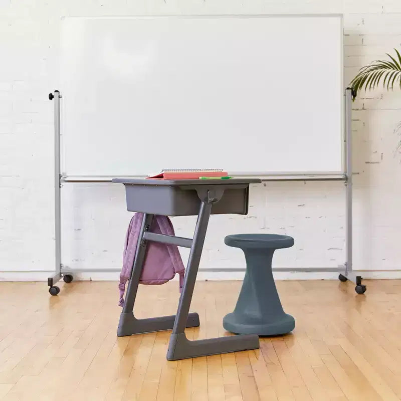 Tabouret à bascule pivotant, hauteur d'assise 45 cm, mobilier de classe