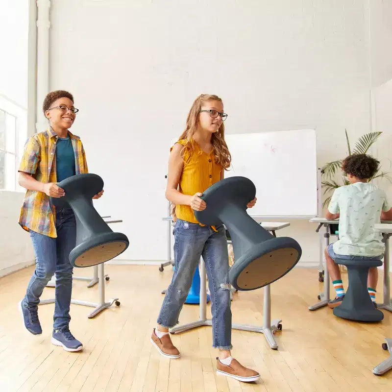 Tabouret à bascule pivotant, hauteur d'assise 45 cm, mobilier de classe