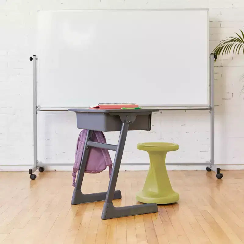Tabouret à bascule pivotant, hauteur d'assise 45 cm, mobilier de classe