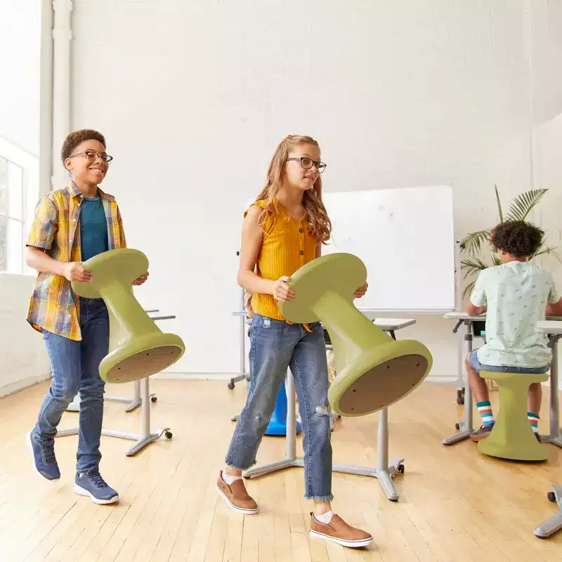 Tabouret à bascule pivotant, hauteur d'assise 45 cm, mobilier de classe