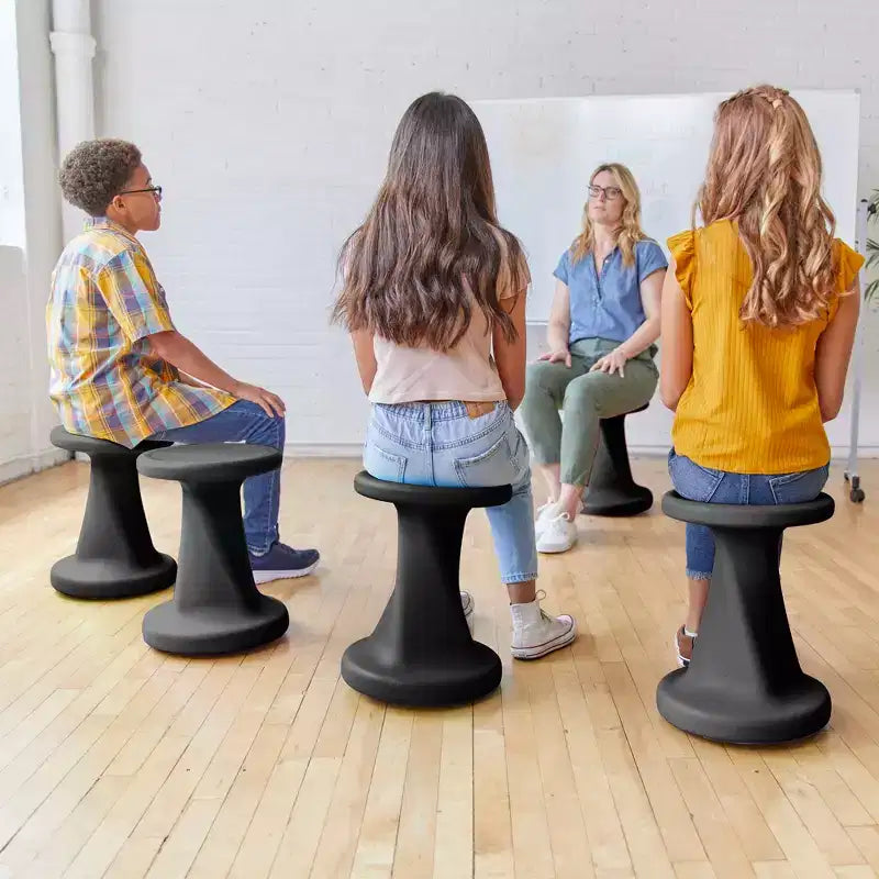 Tabouret à bascule pivotant, hauteur d'assise 45 cm, mobilier de classe
