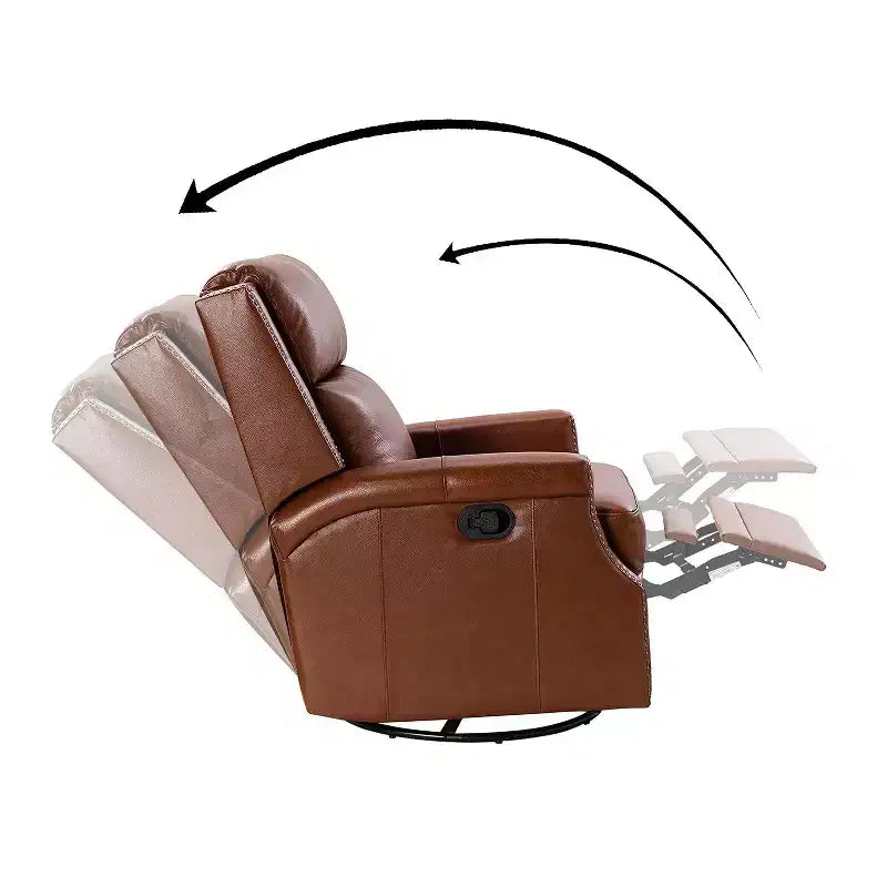 Fauteuil inclinable/à bascule pivotant en cuir véritable