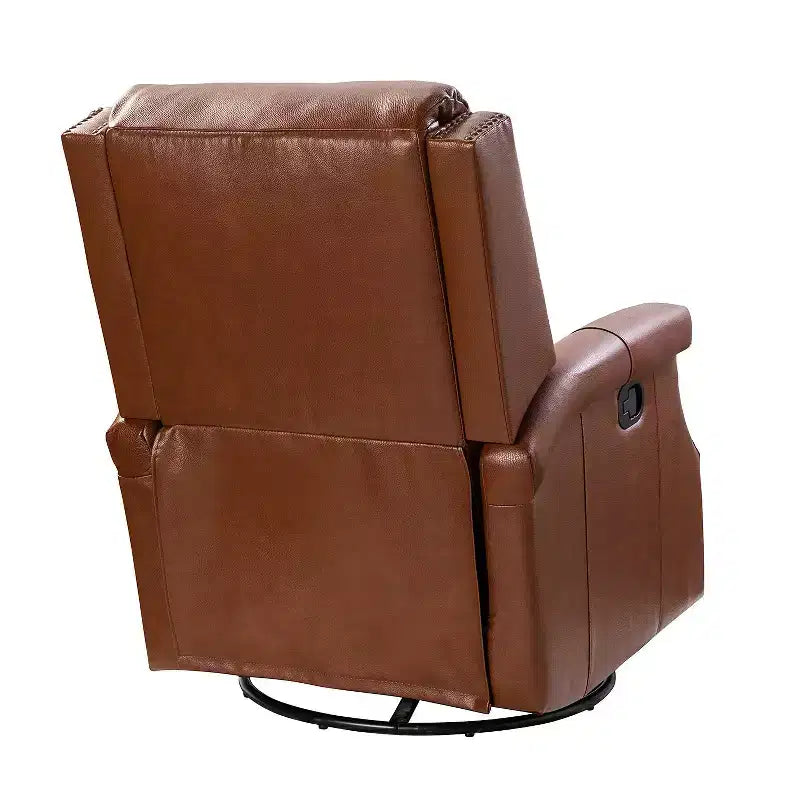 Fauteuil inclinable/à bascule pivotant en cuir véritable