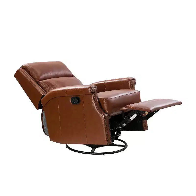 Fauteuil inclinable/à bascule pivotant en cuir véritable