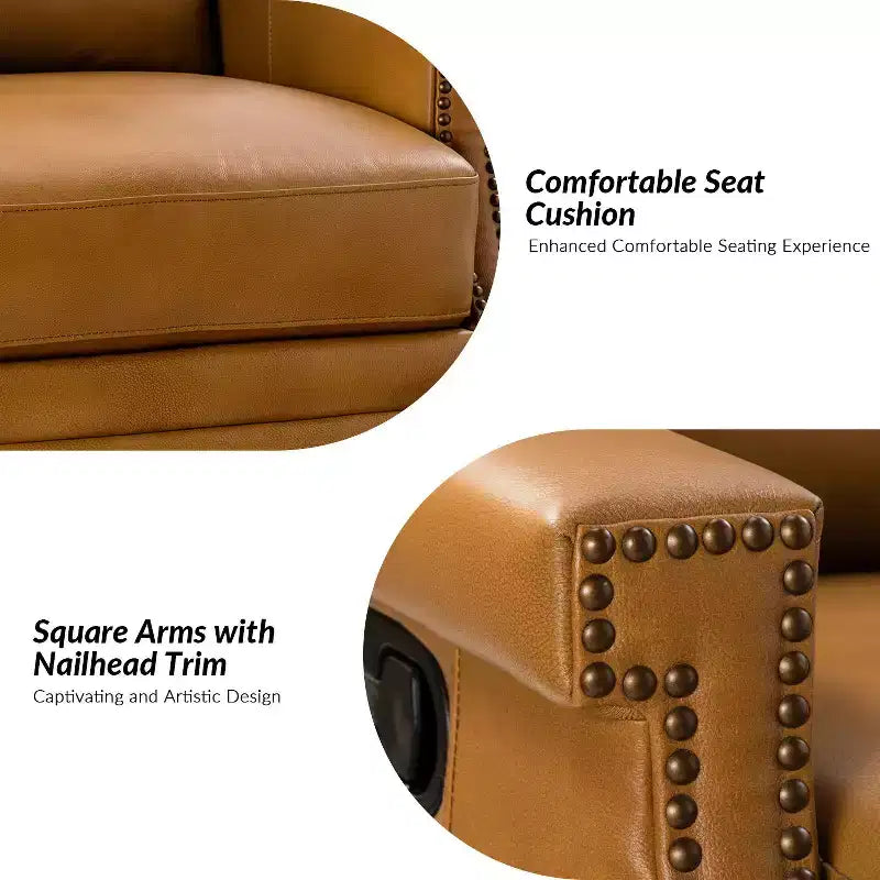 Fauteuil inclinable/à bascule pivotant en cuir véritable