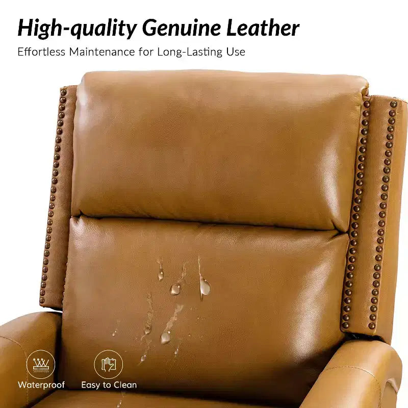 Fauteuil inclinable/à bascule pivotant en cuir véritable
