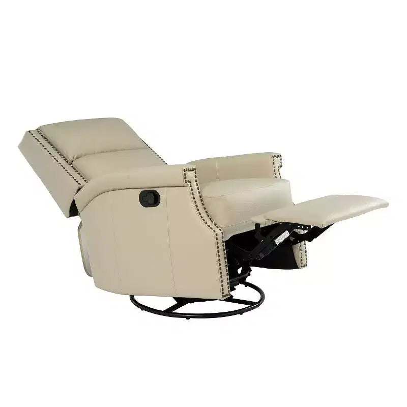 Fauteuil inclinable/à bascule pivotant en cuir véritable