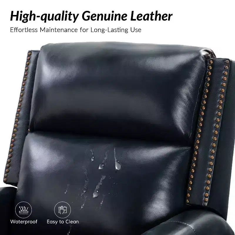 Fauteuil inclinable/à bascule pivotant en cuir véritable