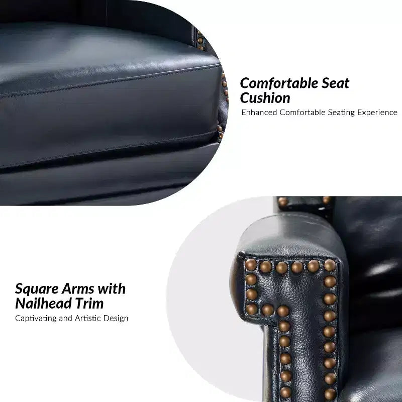 Fauteuil inclinable/à bascule pivotant en cuir véritable