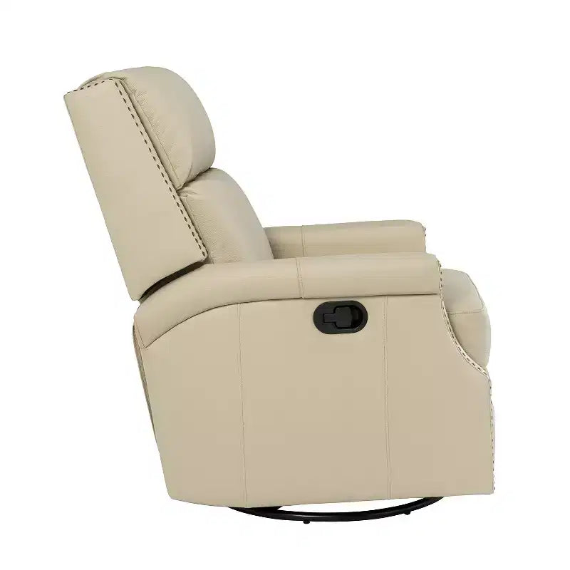 Fauteuil inclinable/à bascule pivotant en cuir véritable