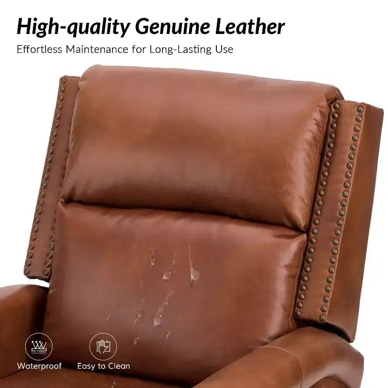 Fauteuil inclinable/à bascule pivotant en cuir véritable