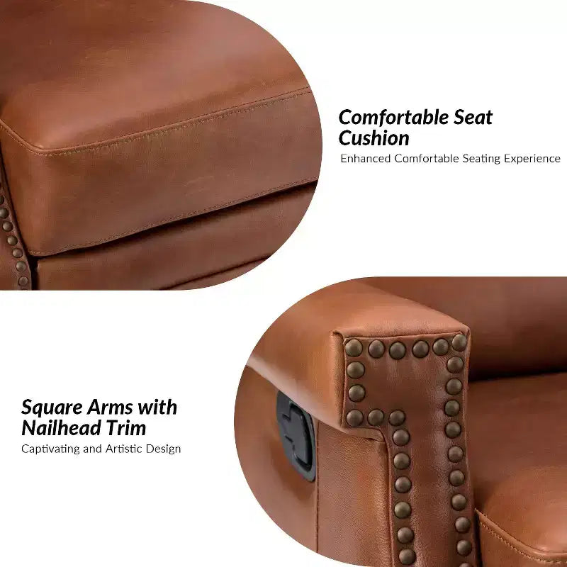 Fauteuil inclinable/à bascule pivotant en cuir véritable