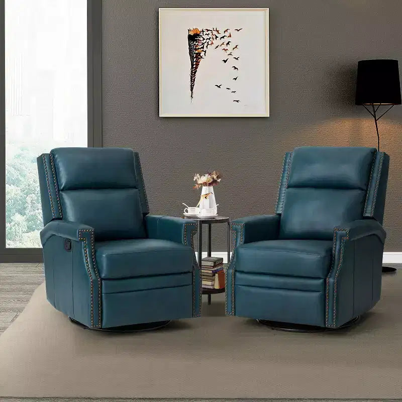 Fauteuil inclinable/à bascule pivotant en cuir véritable