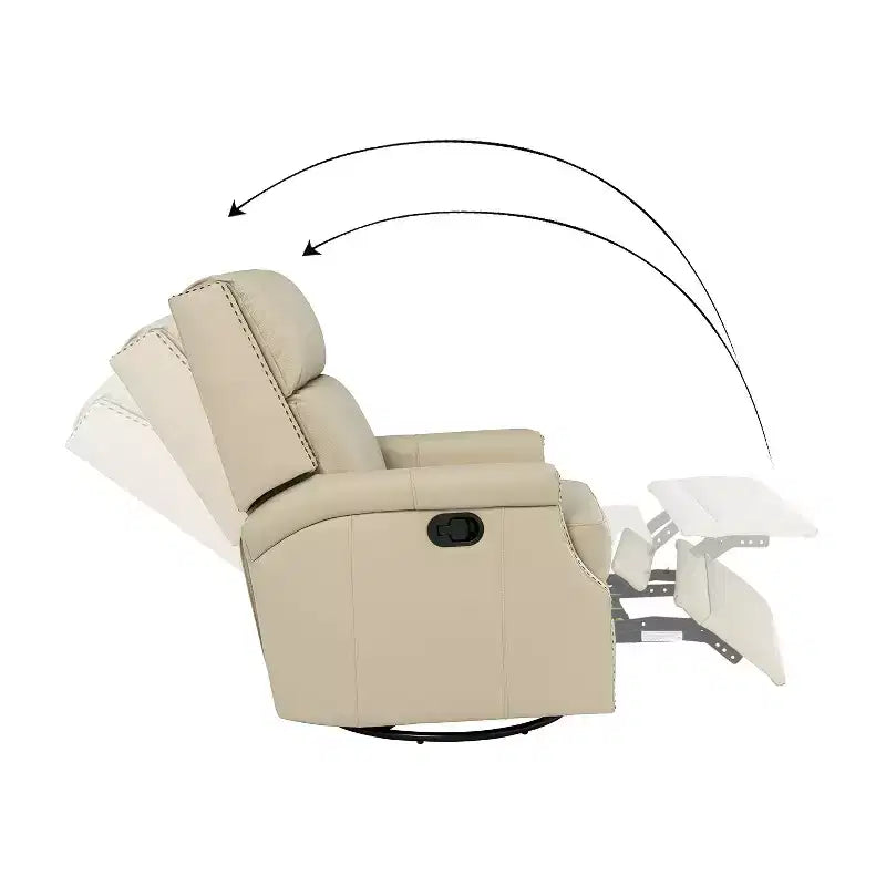 Fauteuil inclinable/à bascule pivotant en cuir véritable