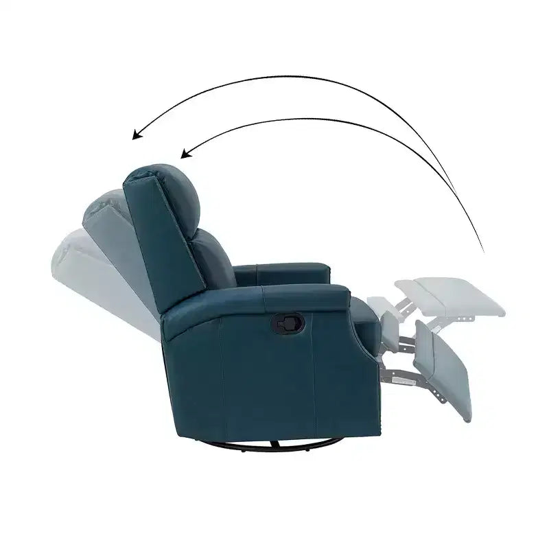 Fauteuil inclinable/à bascule pivotant en cuir véritable