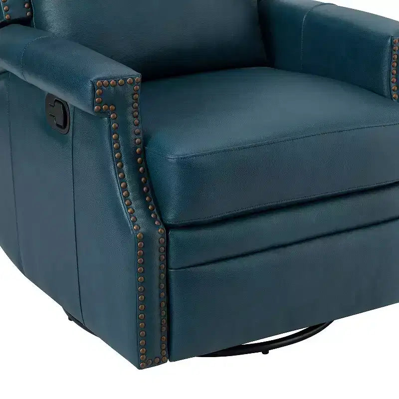 Fauteuil inclinable/à bascule pivotant en cuir véritable