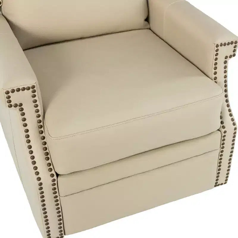 Fauteuil inclinable/à bascule pivotant en cuir véritable