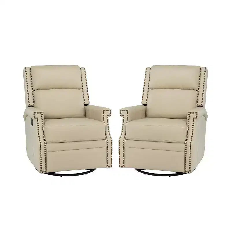 Fauteuil inclinable/à bascule pivotant en cuir véritable
