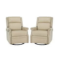 Fauteuil inclinable/à bascule pivotant en cuir véritable