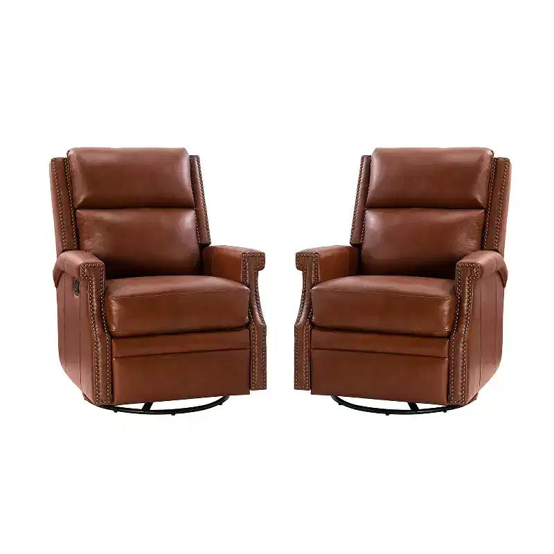 Fauteuil inclinable/à bascule pivotant en cuir véritable