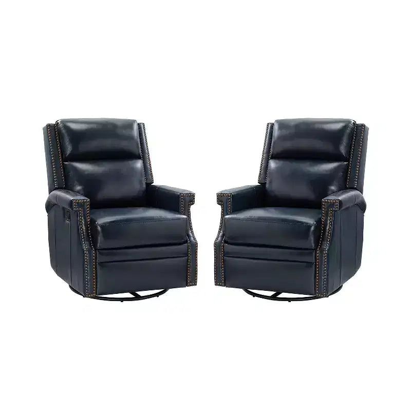 Fauteuil inclinable/à bascule pivotant en cuir véritable