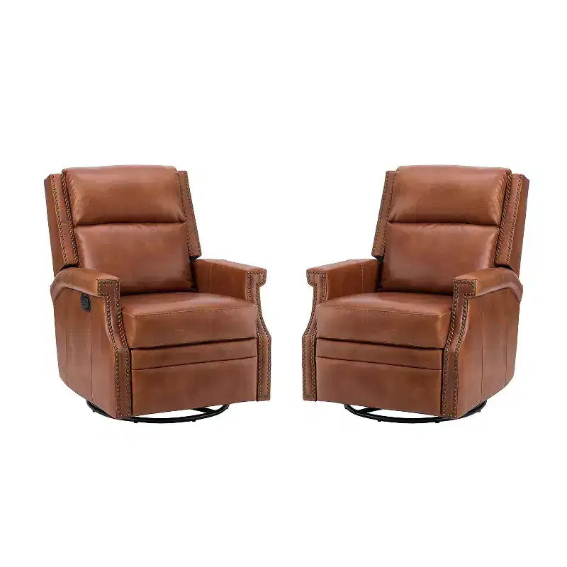 Fauteuil inclinable/à bascule pivotant en cuir véritable