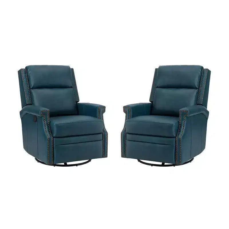 Fauteuil inclinable/à bascule pivotant en cuir véritable