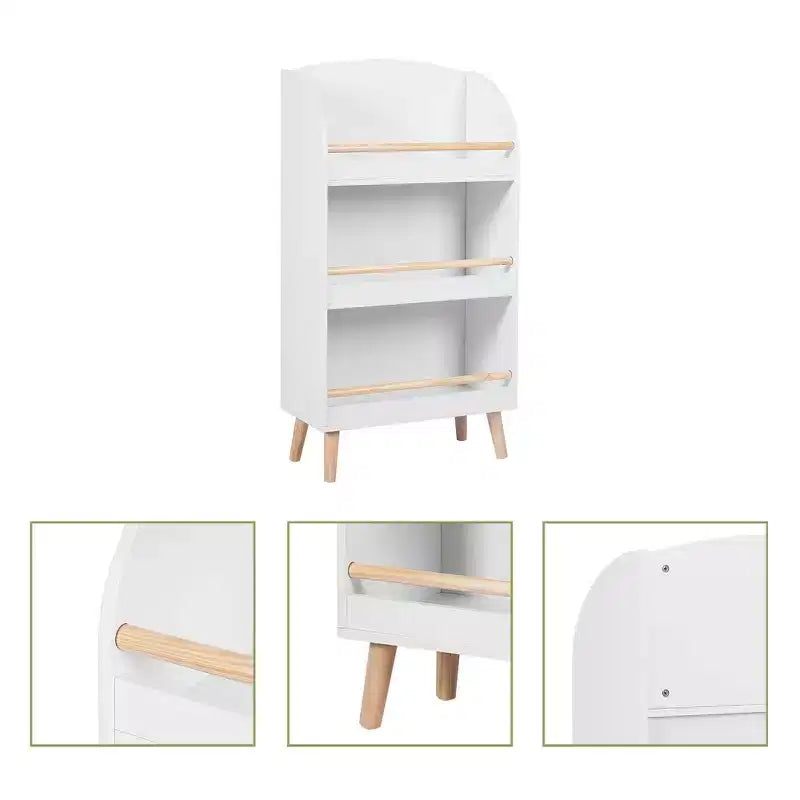 Étagère à livres en bois pour enfants avec butée anti-chute