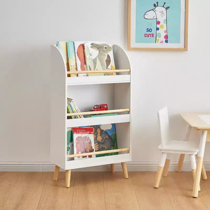 Étagère à livres en bois pour enfants avec butée anti-chute
