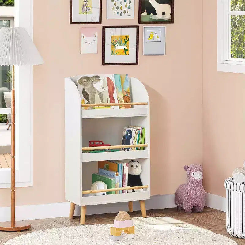 Étagère à livres en bois pour enfants avec butée anti-chute