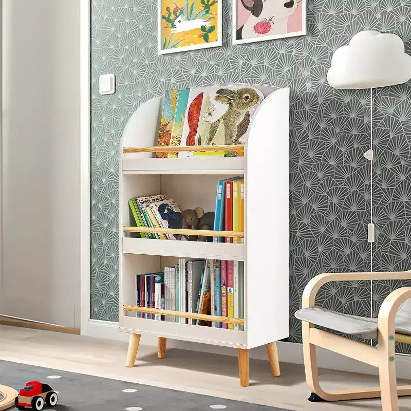 Étagère à livres en bois pour enfants avec butée anti-chute